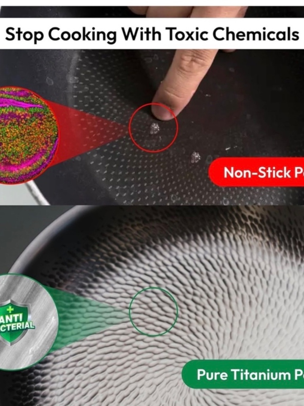 Plateful Titanium Frying Pan with Glass Lid - Silver - Picture 3 of 14